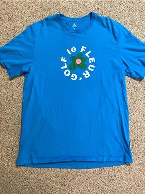 Converse x GOLF le Fleur Tyler the Creator Flower Blue T Shirt Size XL